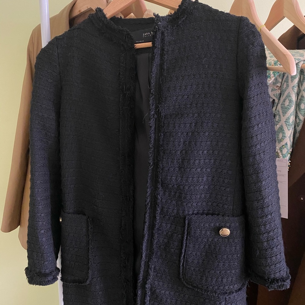 Zara Black Office Coat